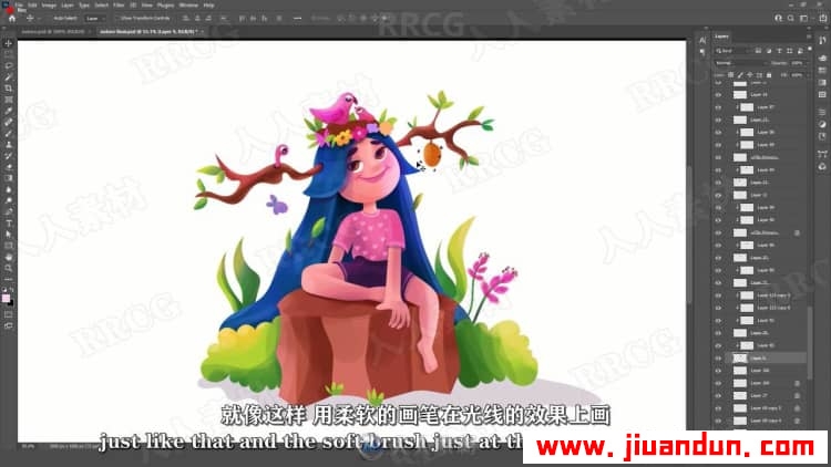 【中文字幕】PS创建平面卡通可爱角色插画设计数字绘画视频教程 PS教程 第15张