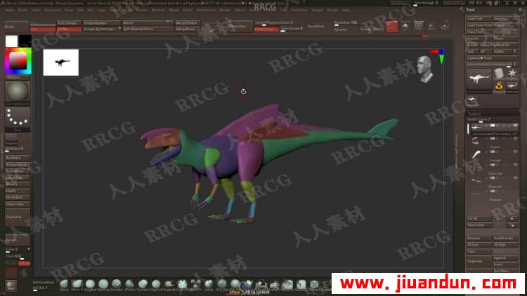 Zbrush逼真恐雕刻建模与贴图完整制作工作流程视频教程 3D 第4张