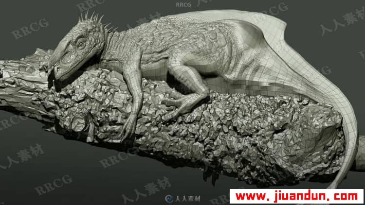 Zbrush逼真恐雕刻建模与贴图完整制作工作流程视频教程 3D 第7张