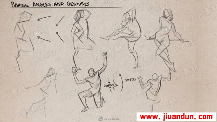 人物战斗动作姿态设计数字绘画训练视频教程 CG 第2张