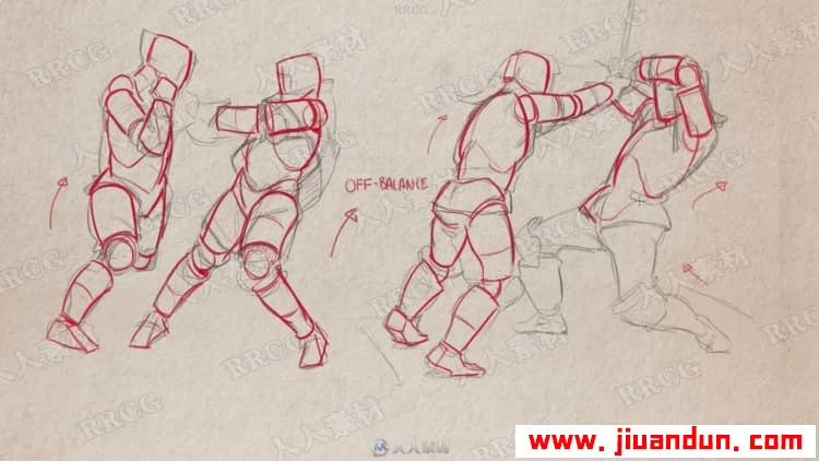 人物战斗动作姿态设计数字绘画训练视频教程 CG 第5张