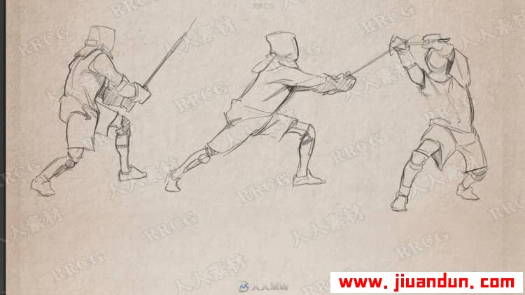 人物战斗动作姿态设计数字绘画训练视频教程 CG 第6张
