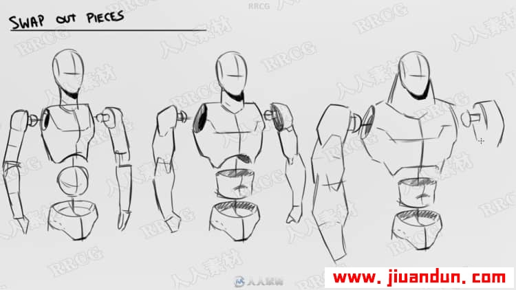 角色战斗姿势造型概念设计数字绘画实例训练视频教程 CG 第3张