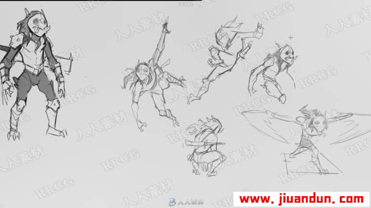 角色战斗姿势造型概念设计数字绘画实例训练视频教程 CG 第10张