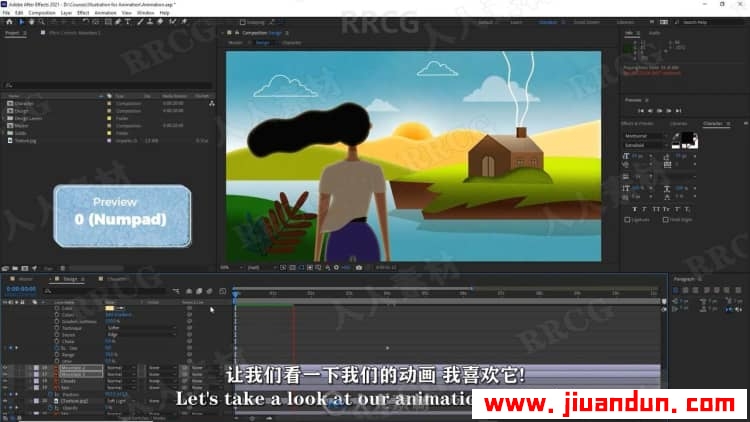 【中文字幕】AE卡通插图动画后期制作工作流程视频教程 AE 第16张