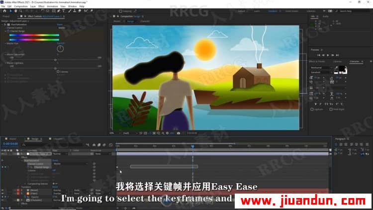 【中文字幕】AE卡通插图动画后期制作工作流程视频教程 AE 第17张