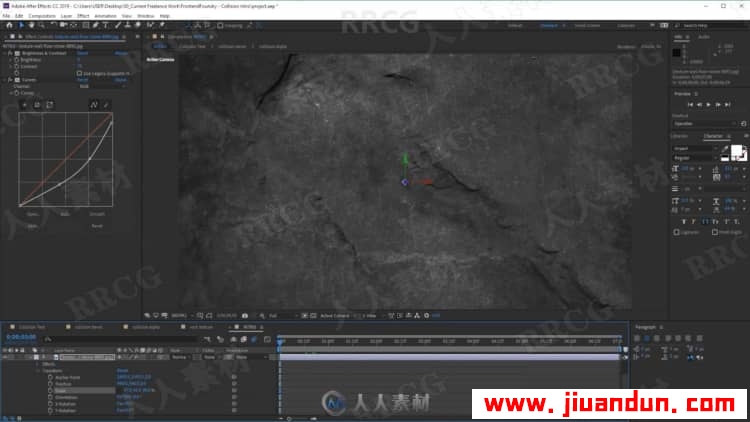 AE逼真3D岩石纹理碰撞效果标题动画制作视频教程 AE 第3张
