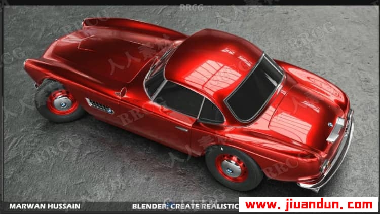 【中文字幕】Blender经典宝马BMW507汽车完整制作完整工作流程 3D 第7张