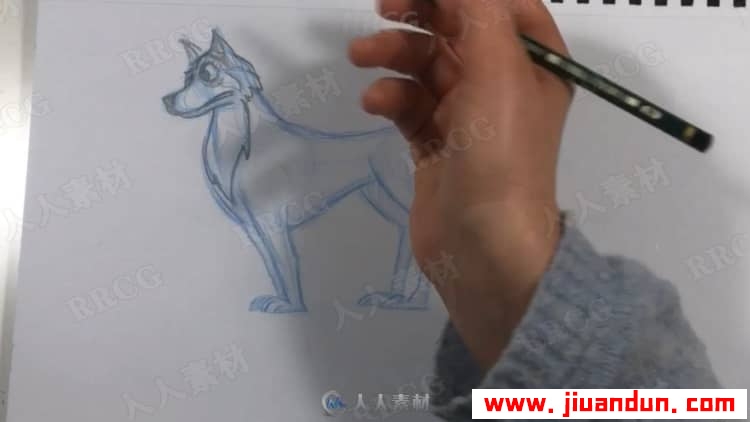 小红帽与大灰狼故事角色场景从草图到上色传统绘画视频教程 CG 第2张
