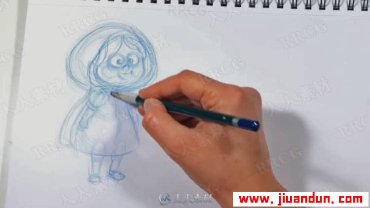 小红帽与大灰狼故事角色场景从草图到上色传统绘画视频教程 CG 第3张