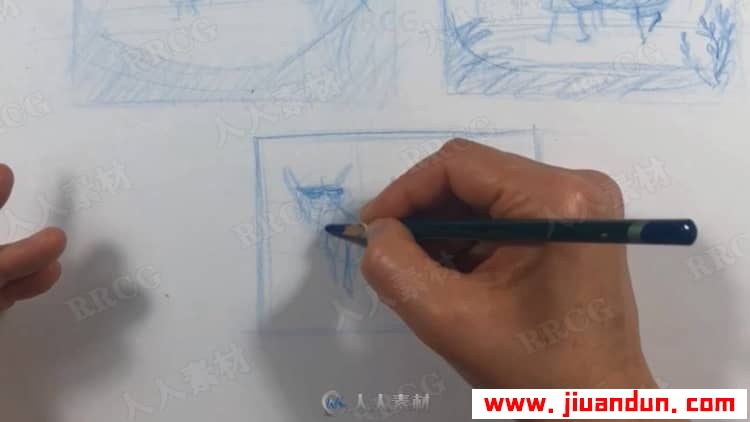 小红帽与大灰狼故事角色场景从草图到上色传统绘画视频教程 CG 第10张