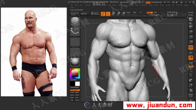 Zbrush逼真摔跤人物角色解剖雕刻完整制作流程视频教程 3D 第9张