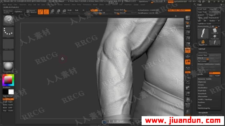 Zbrush逼真摔跤人物角色解剖雕刻完整制作流程视频教程 3D 第17张