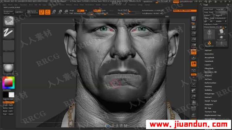 Zbrush逼真摔跤人物角色解剖雕刻完整制作流程视频教程 3D 第19张