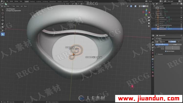 Blender指环戒指3D打印级建模技术训练视频教程 3D 第6张