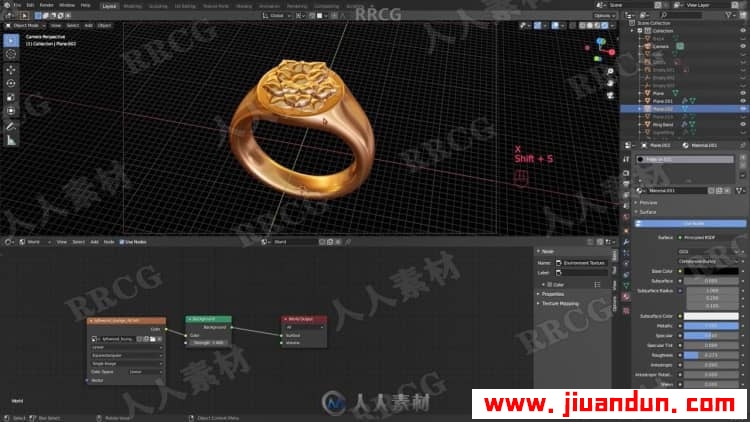 Blender指环戒指3D打印级建模技术训练视频教程 3D 第10张