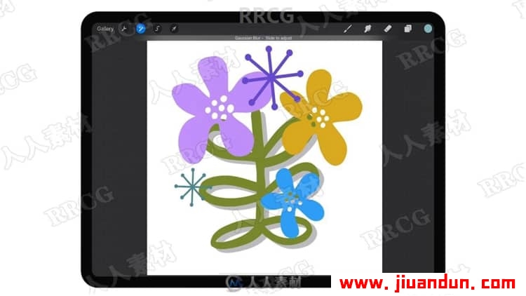 iPad中Procreate自定义画笔创建平面插图数字绘画视频教程 PS教程 第2张