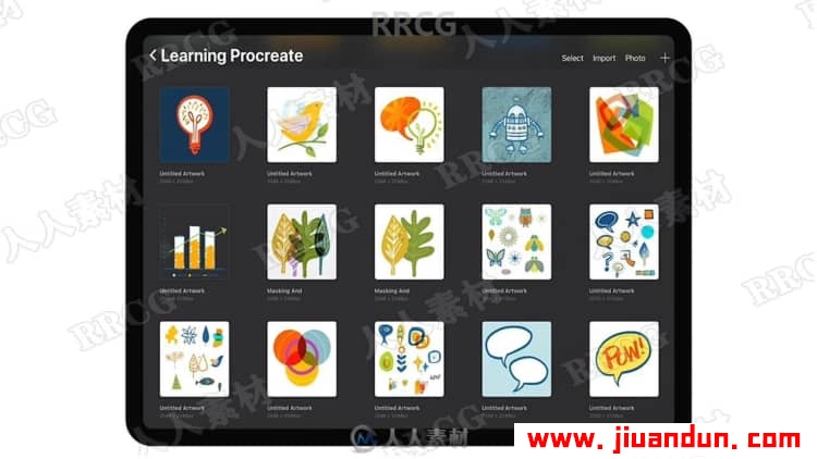 iPad中Procreate自定义画笔创建平面插图数字绘画视频教程 PS教程 第4张