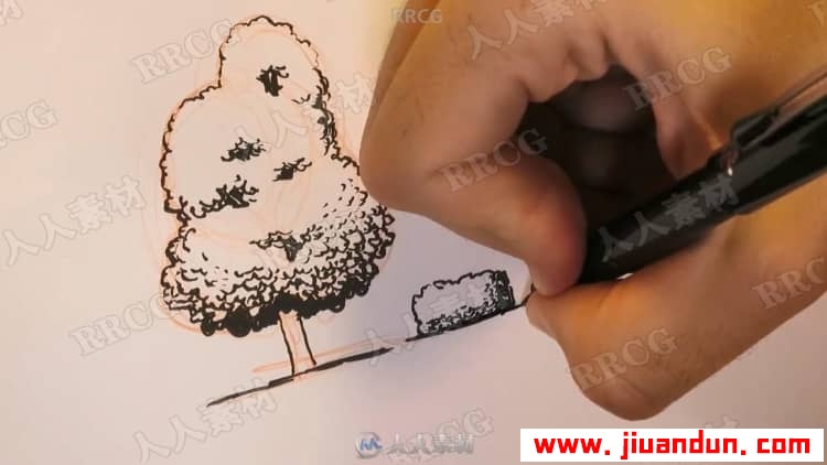 欧美墨水笔传统绘画训练视频教程 CG 第6张