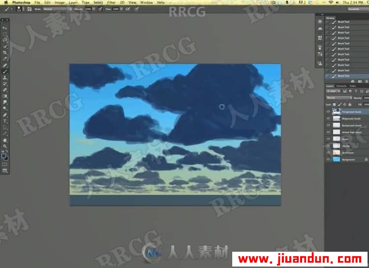Arron艺术家云与水自然环境数字绘画视频教程 PS教程 第2张
