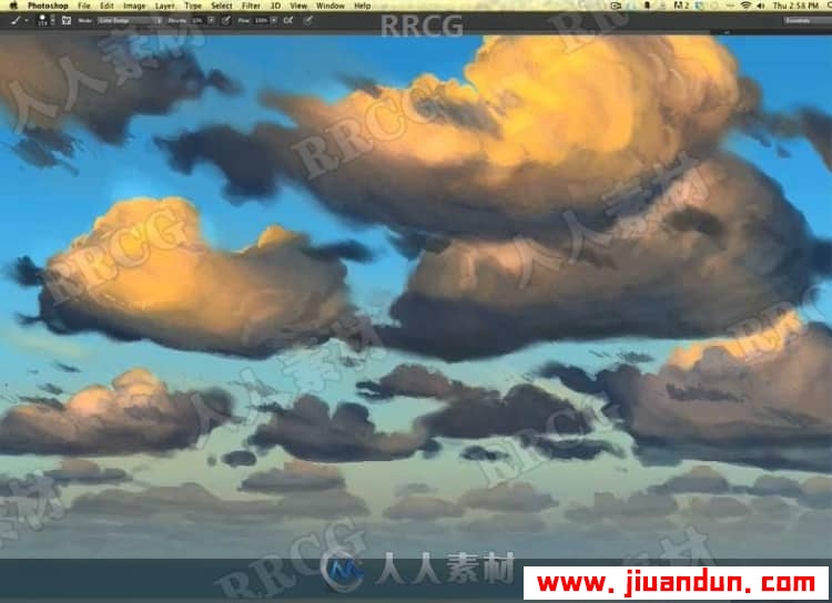 Arron艺术家云与水自然环境数字绘画视频教程 PS教程 第5张
