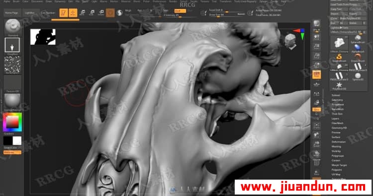 Zbrush奇美拉动物骨架数字雕刻实例训练视频教程 3D 第9张