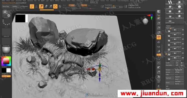 Zbrush奇美拉动物骨架数字雕刻实例训练视频教程 3D 第15张