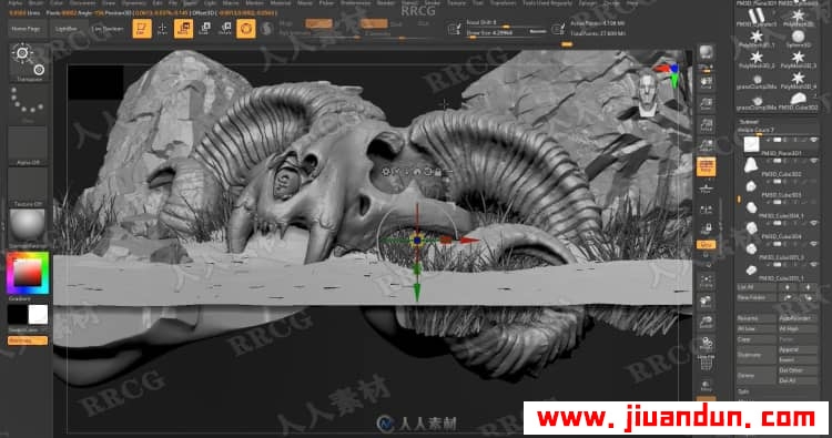 Zbrush奇美拉动物骨架数字雕刻实例训练视频教程 3D 第17张