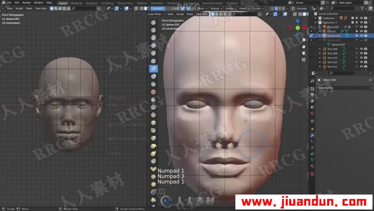 Blender人物头部数字雕刻技术训练视频教程 3D 第6张