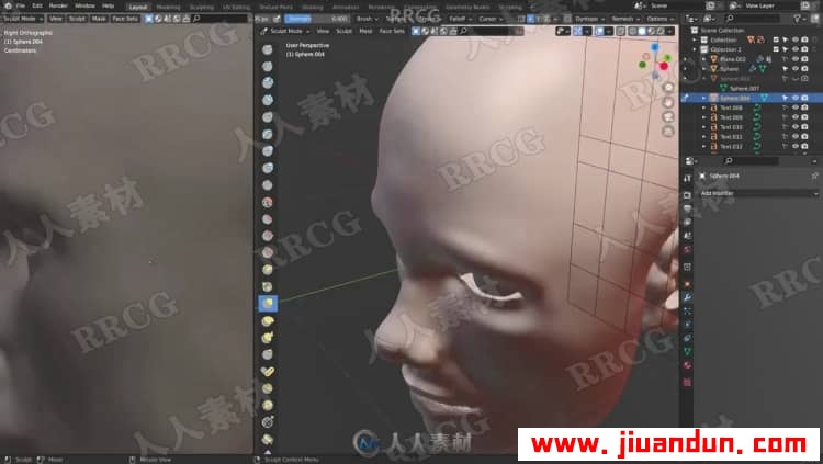 Blender人物头部数字雕刻技术训练视频教程 3D 第8张