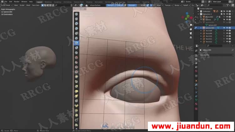 Blender人物头部数字雕刻技术训练视频教程 3D 第9张