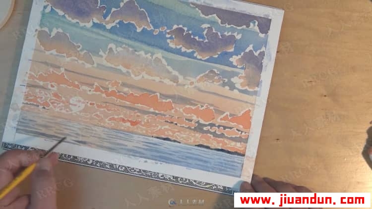 手绘水彩风景大师级传统绘画过程视频教程 CG 第10张