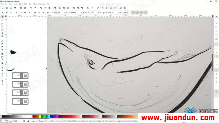 Inkscape绘制矢量线条艺术插图视频教程 CG 第6张