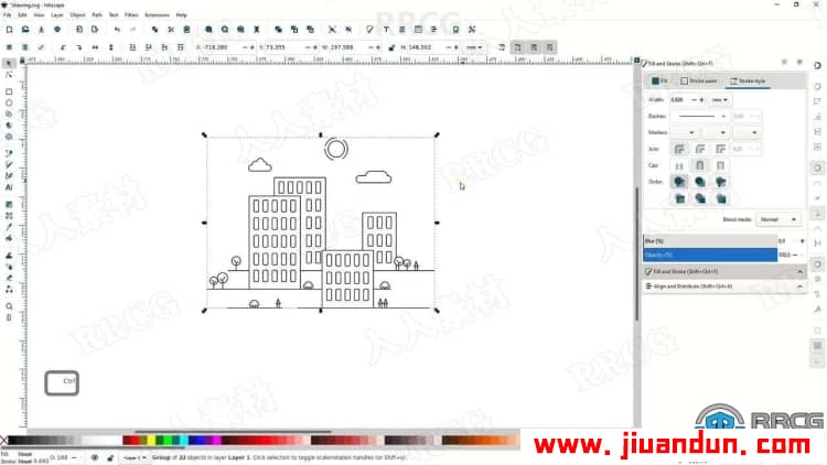 Inkscape绘制矢量线条艺术插图视频教程 CG 第10张