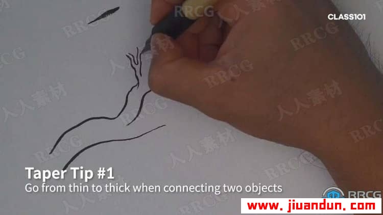 卡通角色轮廓线条到水墨水彩上色过程传统手绘视频教程 CG 第14张