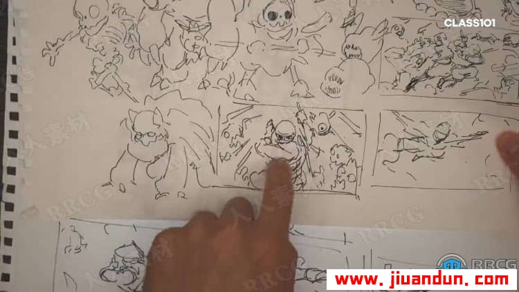卡通角色轮廓线条到水墨水彩上色过程传统手绘视频教程 CG 第22张