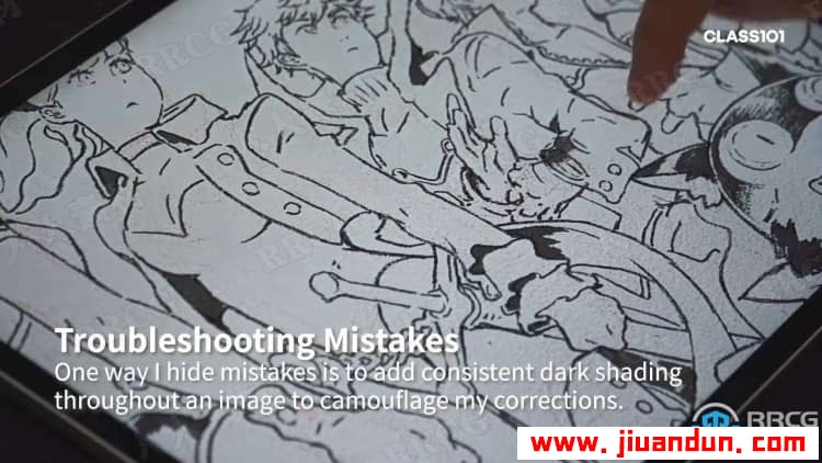 卡通角色轮廓线条到水墨水彩上色过程传统手绘视频教程 CG 第24张