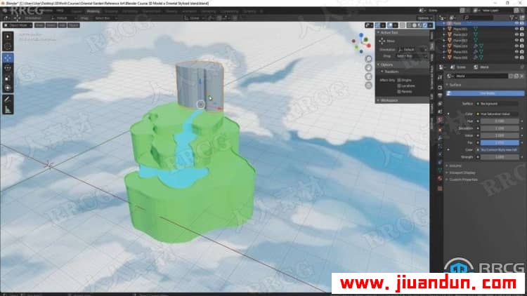 【中文字幕】Blender吉卜力艺术风格东方岛场景制作视频教程 3D 第7张