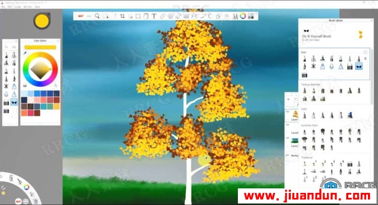 Autodesk Sketchbook8合1植被卡通概念场景数字绘画视频教程 CG 第12张