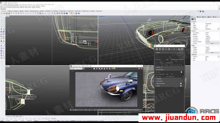 Rhino日产尼桑跑车Datsun 240Z硬表面建模视频教程 design others 第14张
