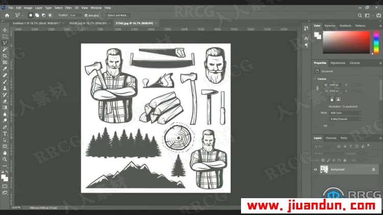PS定制英雄战士图案T恤插图设计视频教程 PS教程 第12张