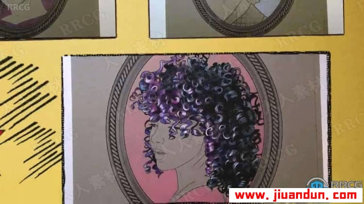 【中文字幕】女性发型头发色彩与纹理绘画艺术训练视频教程 CG 第4张
