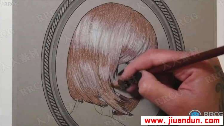 【中文字幕】女性发型头发色彩与纹理绘画艺术训练视频教程 CG 第10张