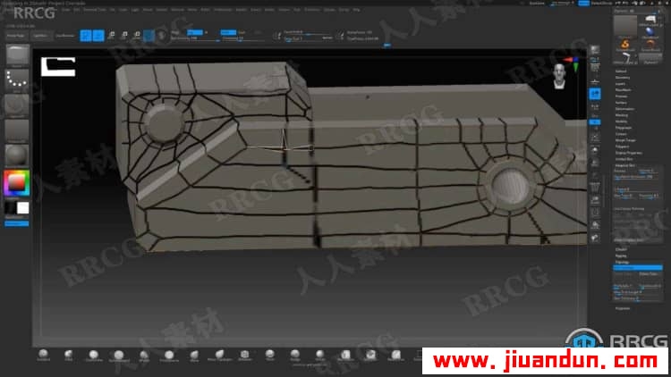 【中文字幕】Zbrush逼真手榴弹雕刻艺术模型完整制作流程视频教程 3D 第8张