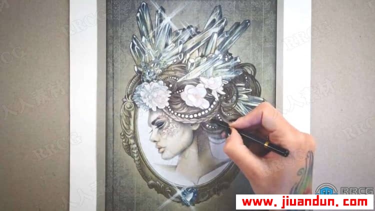 绘制个性怪异头发着色纹理造型技术插图传统绘画视频教程 CG 第5张