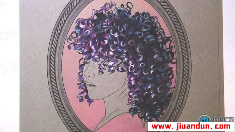 绘制个性怪异头发着色纹理造型技术插图传统绘画视频教程 CG 第6张