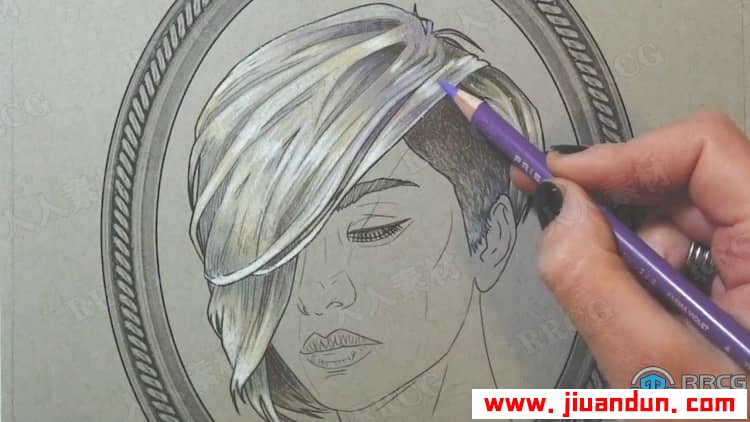 绘制个性怪异头发着色纹理造型技术插图传统绘画视频教程 CG 第10张