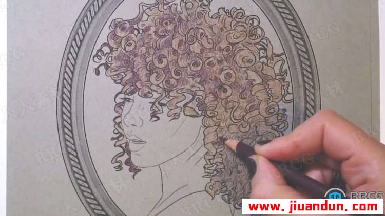 绘制个性怪异头发着色纹理造型技术插图传统绘画视频教程 CG 第13张