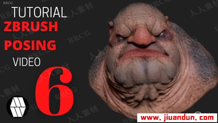 Zbrush巨魔半身像雕刻完整实例制作视频教程 3D 第7张