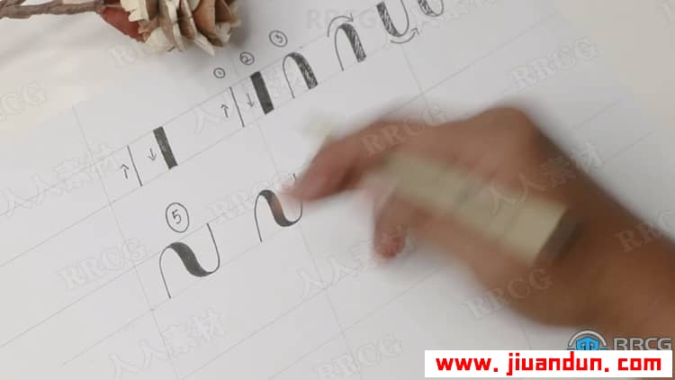 针管笔使用技巧仿书法字体设计传统手绘视频教程 CG 第9张